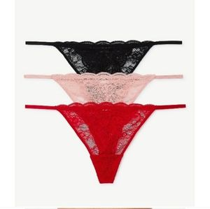 Women's Lace String Bikini Panties Underwear 3-Packs Size XXXL